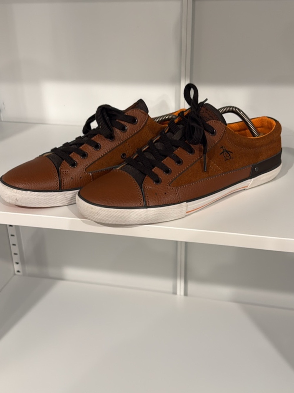 Original Penguin Men's Brown and Black Low-Top Sneakers